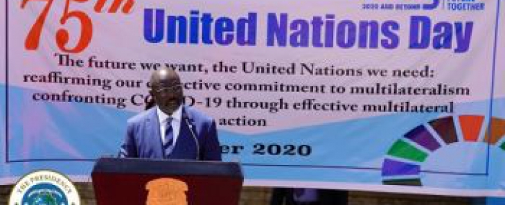 “World Safer, More Prosperous Today Because of UN,” President Weah Pays Tribute to UN at 75th Anniversary